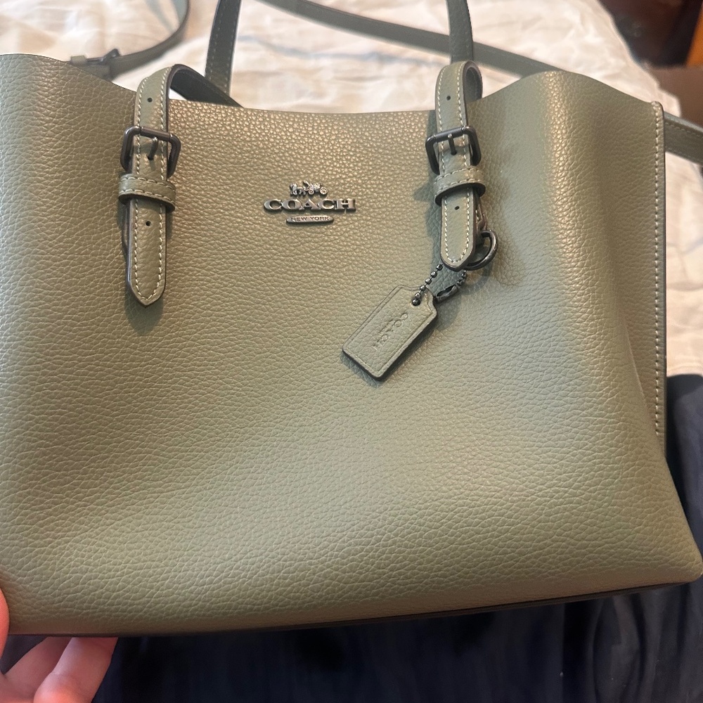 Coach Millie Tote 25 in Dark Sage with Gunmetal Hardware